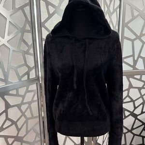 Elegant Black Hooded Cardigan